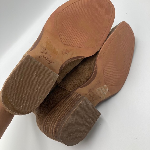 Crown Vintage Giancita Snake Embossed Leather Suede Chelsea Boots Women Size 7 M - Picture 6 of 8